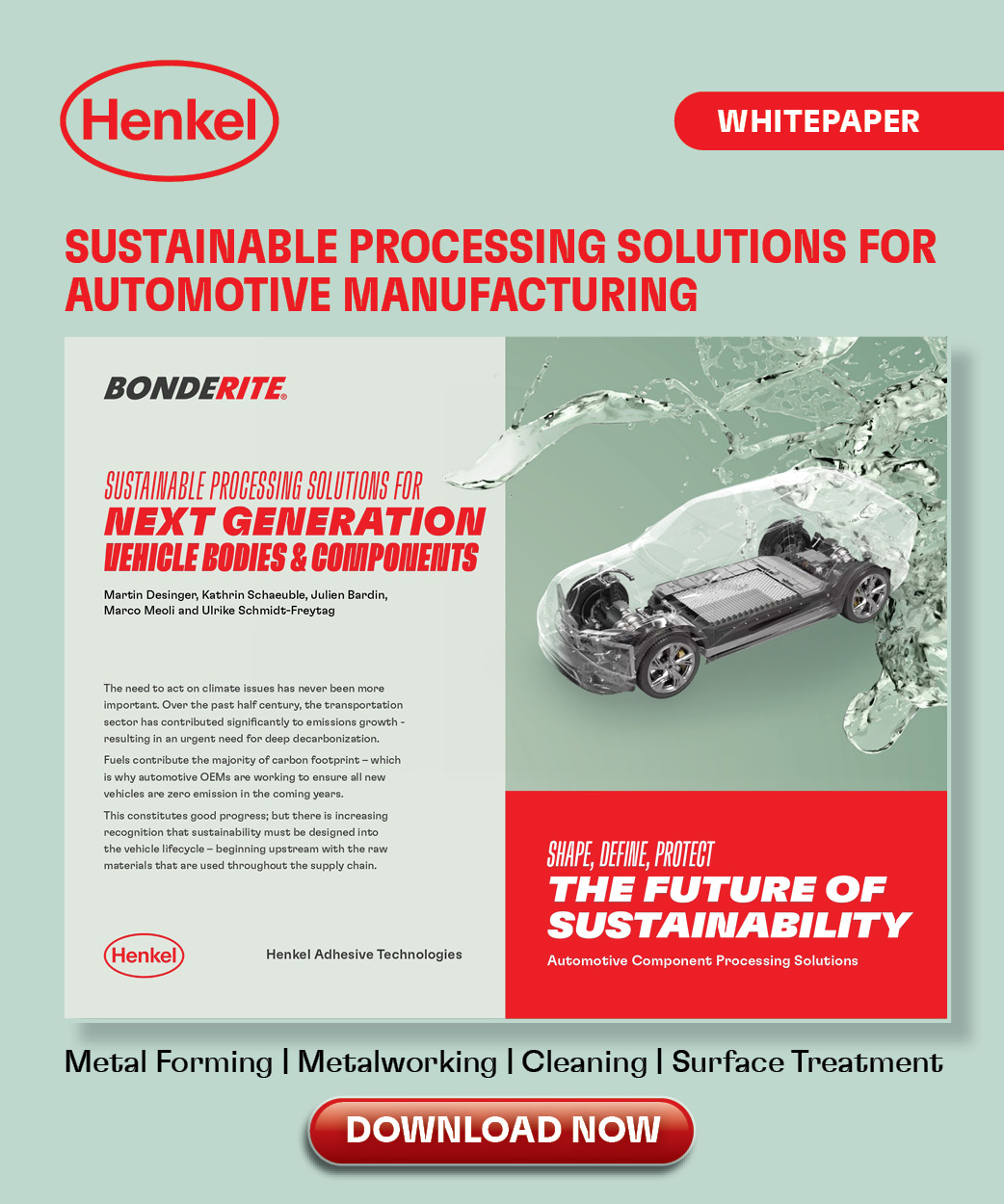 Illustration of car and offer to download Henkel white paper on sustainability